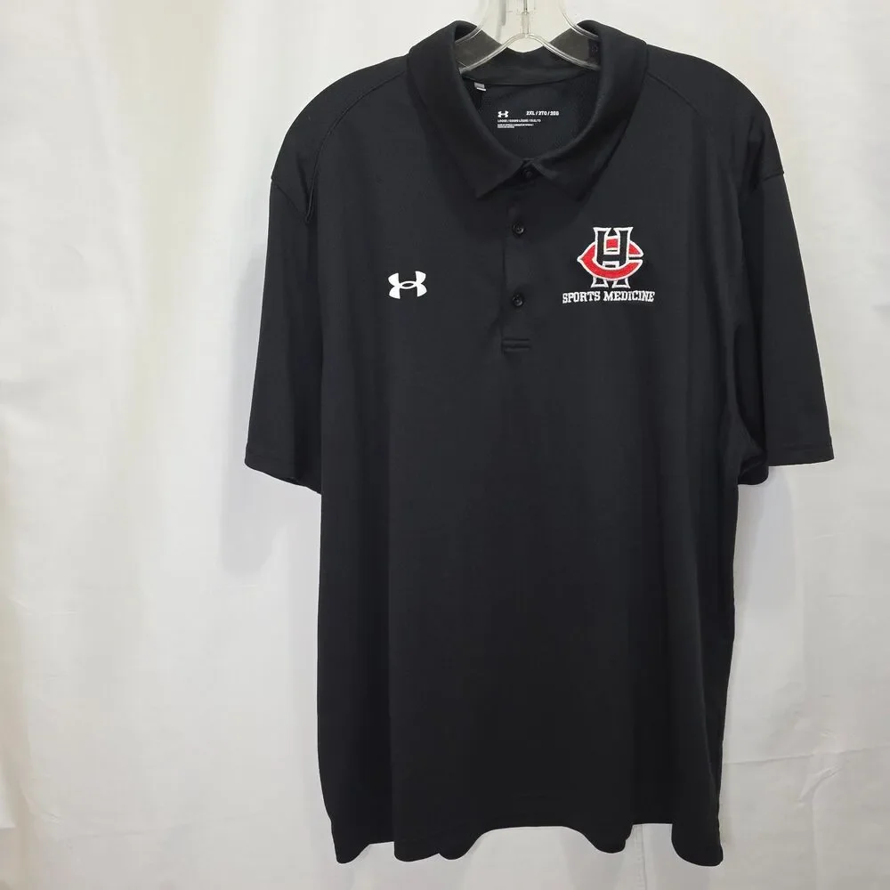 Under Armour Tech Polo Loose Wicking Polyester Black Mens XXL 2XL Golf Outdoors